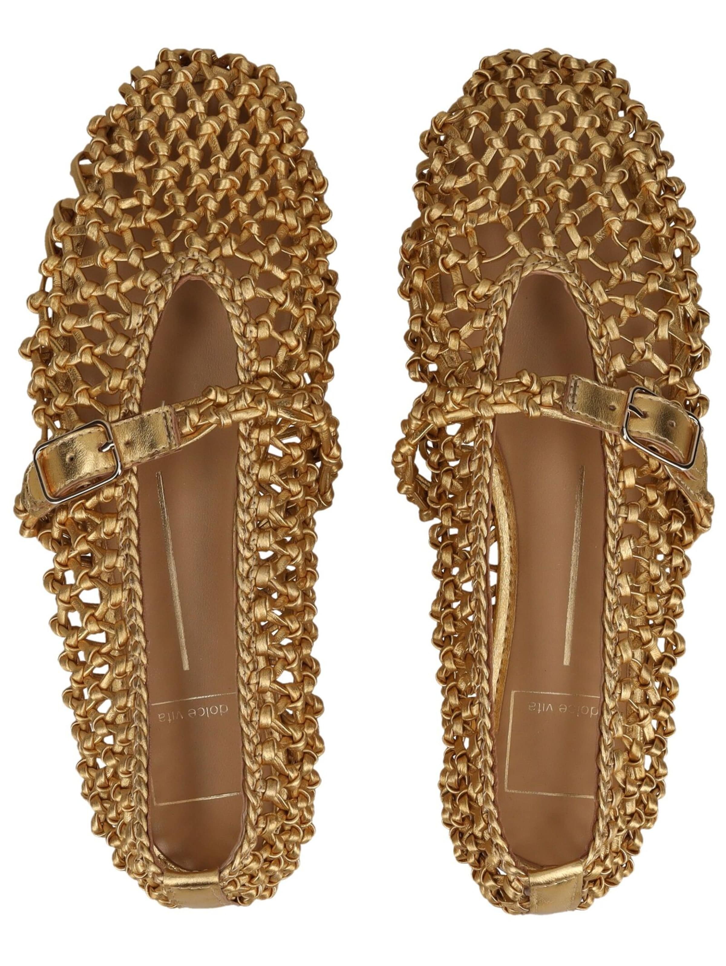 Ballerines à lanières Dolce Vita en or