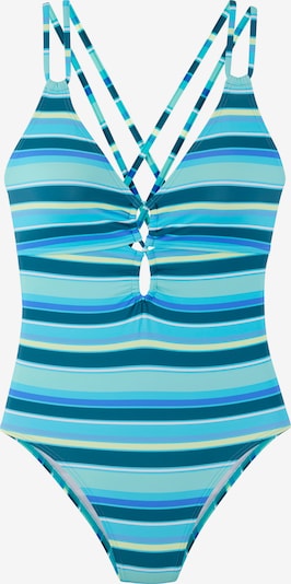 s.Oliver Badeanzug in blau / türkis / aqua / weiß, Produktansicht