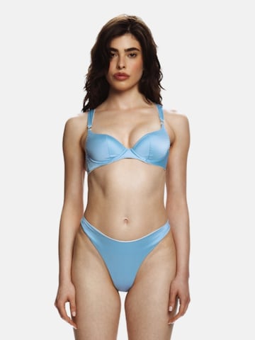 EKCENTRIK Balconette Bikini Top 'Baby Blue' in Blue: front