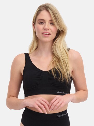 Bamboo basics Bralette Bra 'Fleur' in Black: front