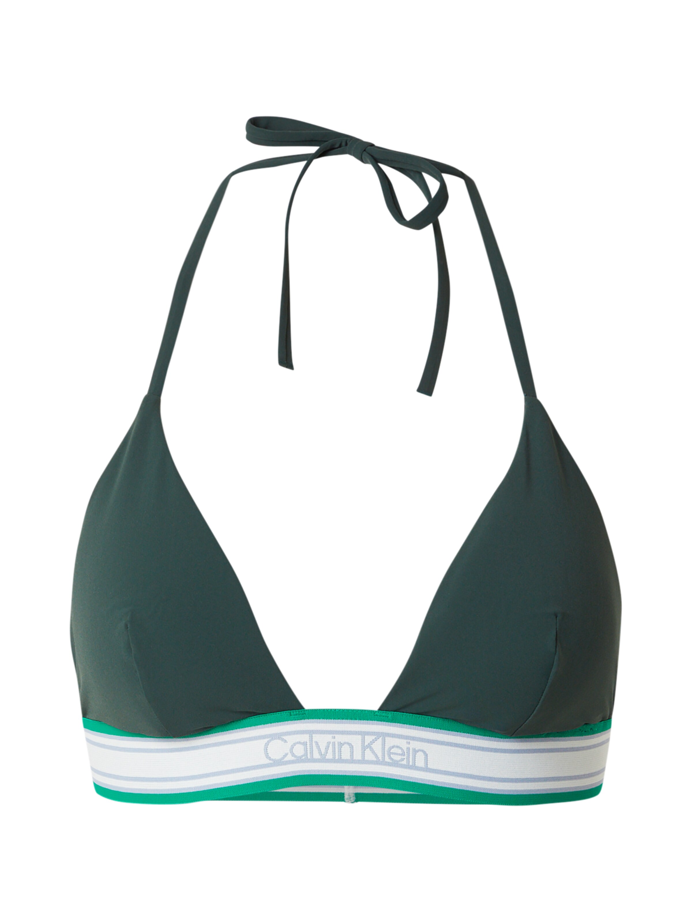 Calvin Klein Swimwear Треугольник Верх бикини в Зеленый: спереди