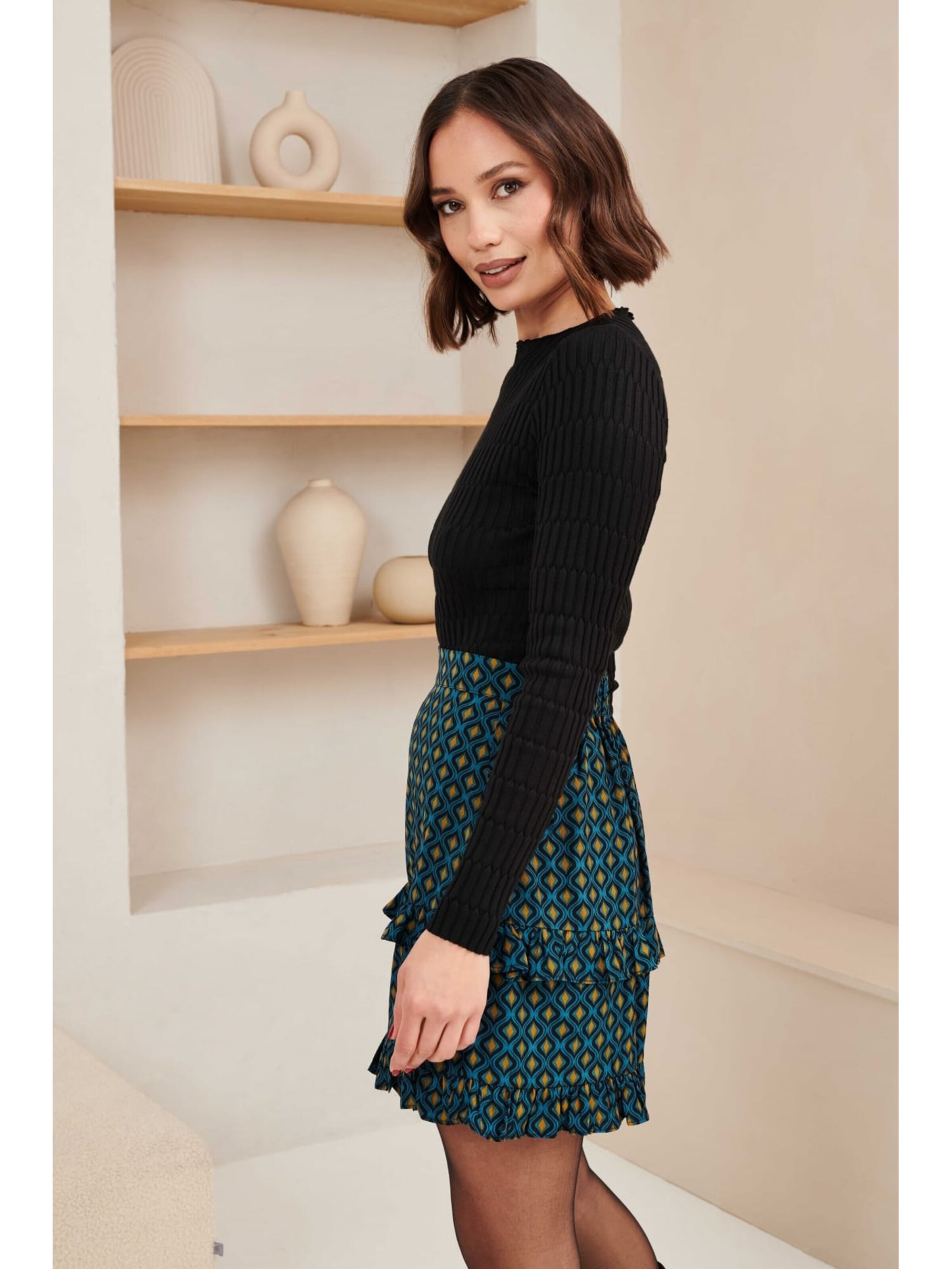 LOFTY MANNER Skirt 'OJ33.1 - Skirt Silvana' in Blue