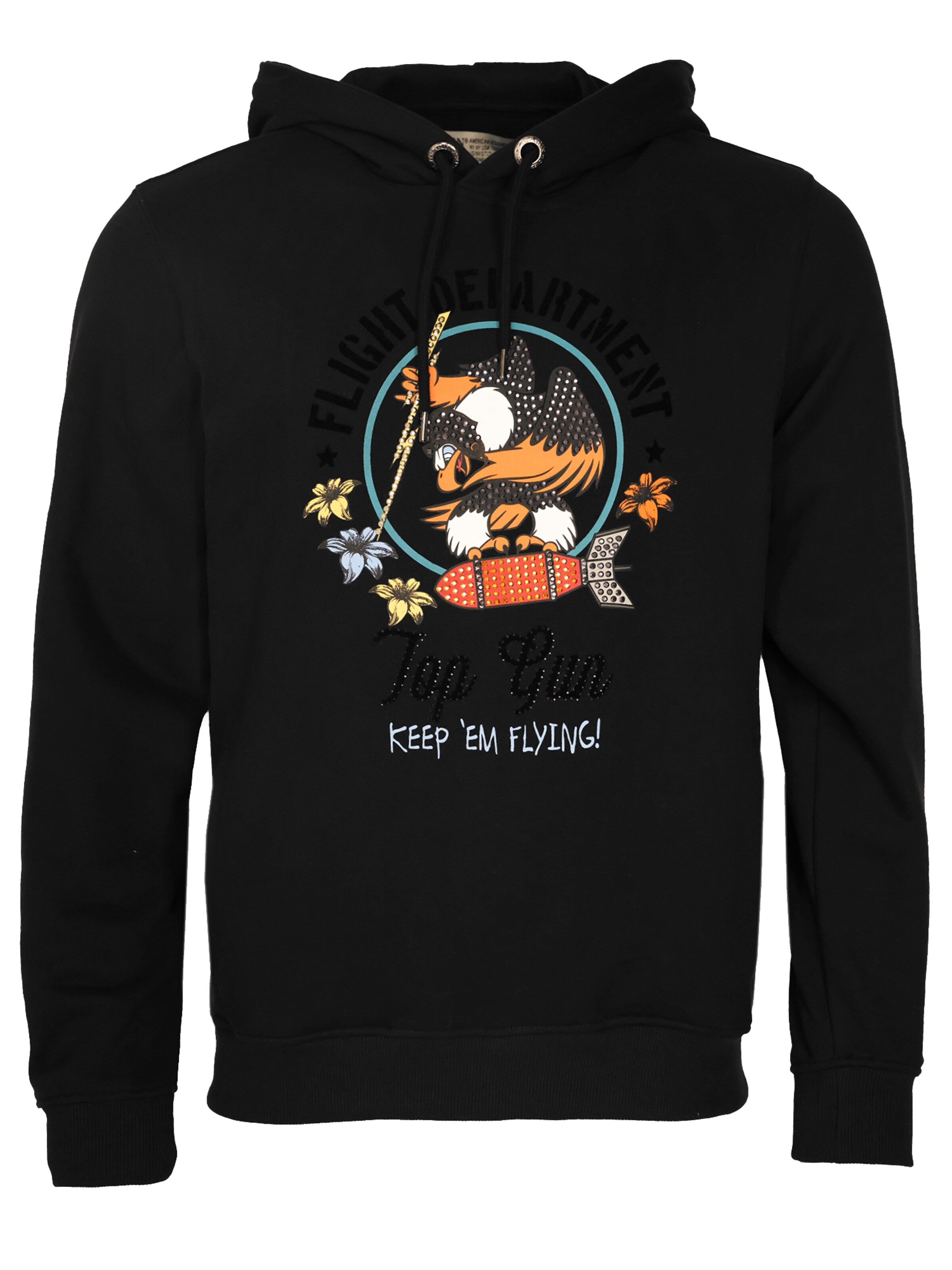 TOP GUN Sweatshirt in Schwarz: Vorderseite