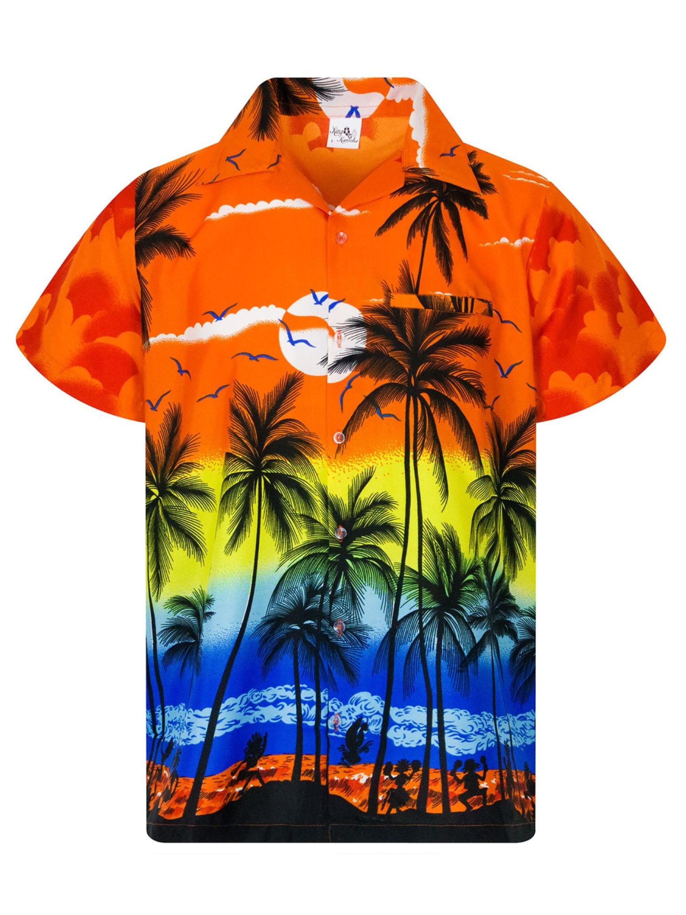 King Kameha Shirt 'Beach' in Orange: front