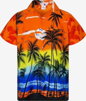 King Kameha Shirt 'Beach' in Orange: Vorderseite