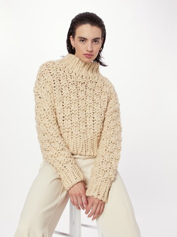 Nasty Gal Trui in Beige: voorkant