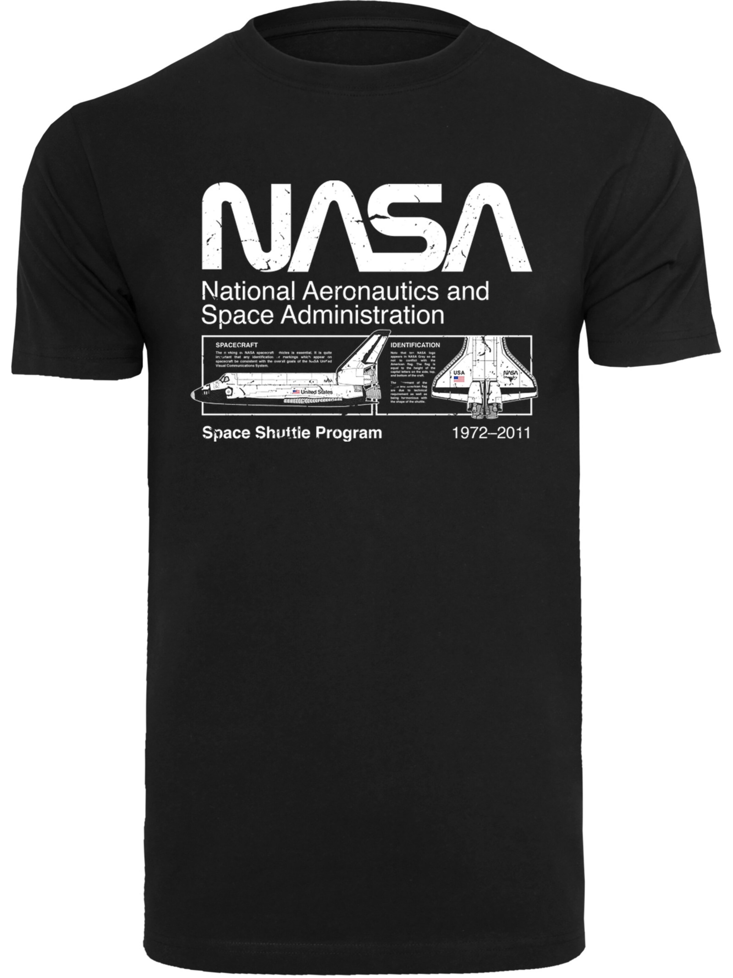 T-Shirt 'Nasa Classic Space Shuttle' F4NT4STIC en noir : devant