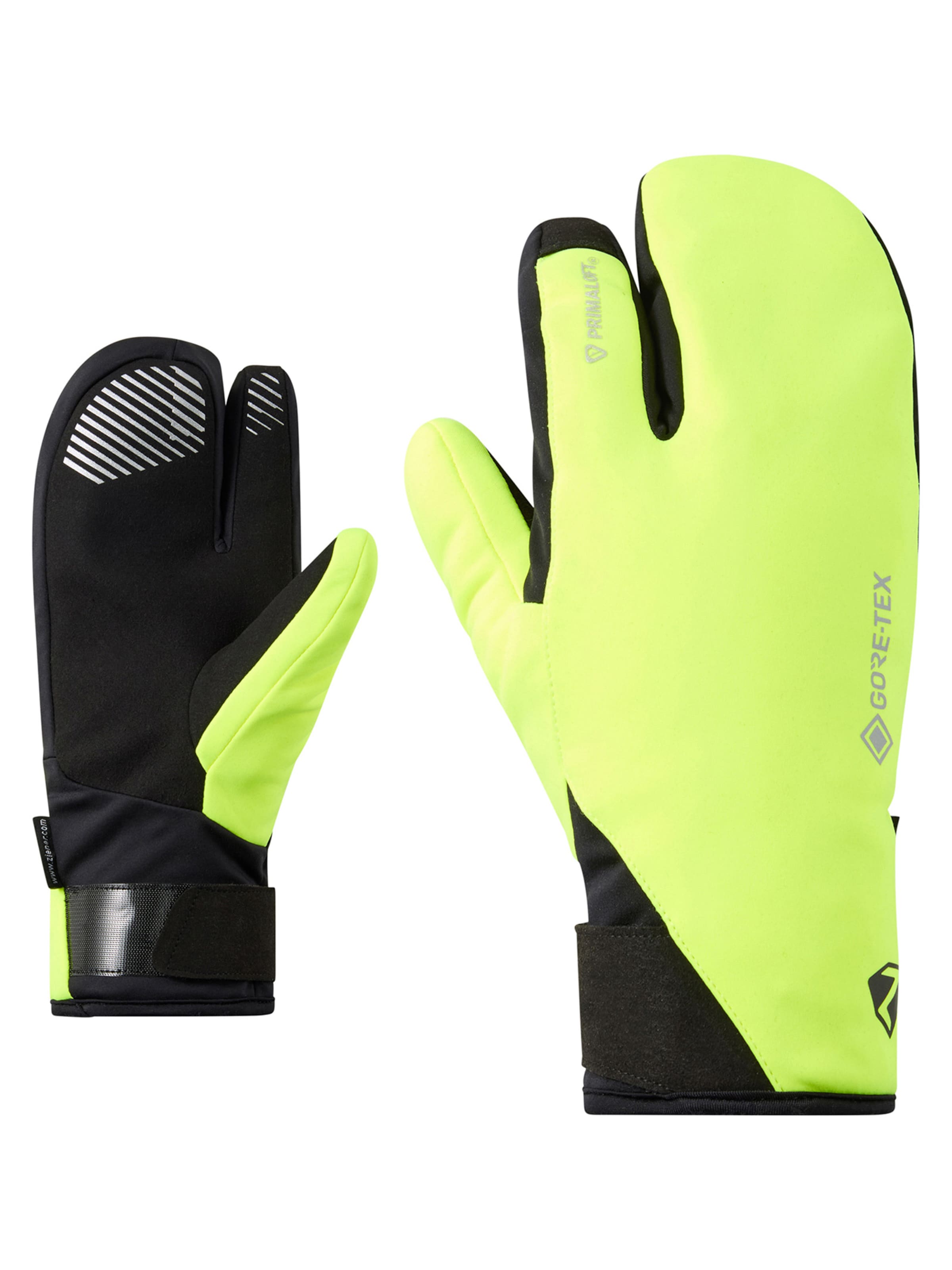 ZIENER Sporthandschuhe 'DOLF-Z GTX + GORE PLUS WARM PR TOUCH LOBSTER ' in Gelb: Vorderseite