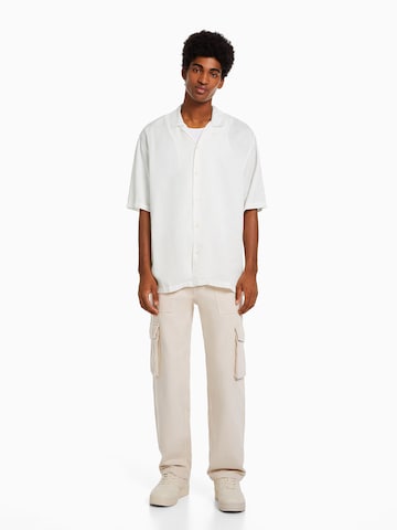 Bershka Comfort fit Button Up Shirt in White