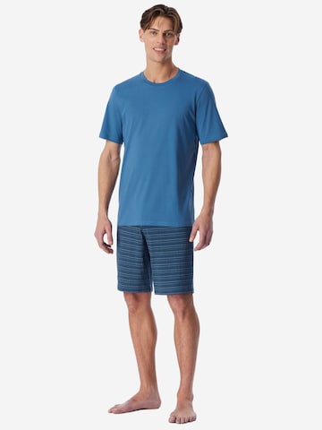 SCHIESSER Pajamas long ' Casual Essentials ' in Blue: front