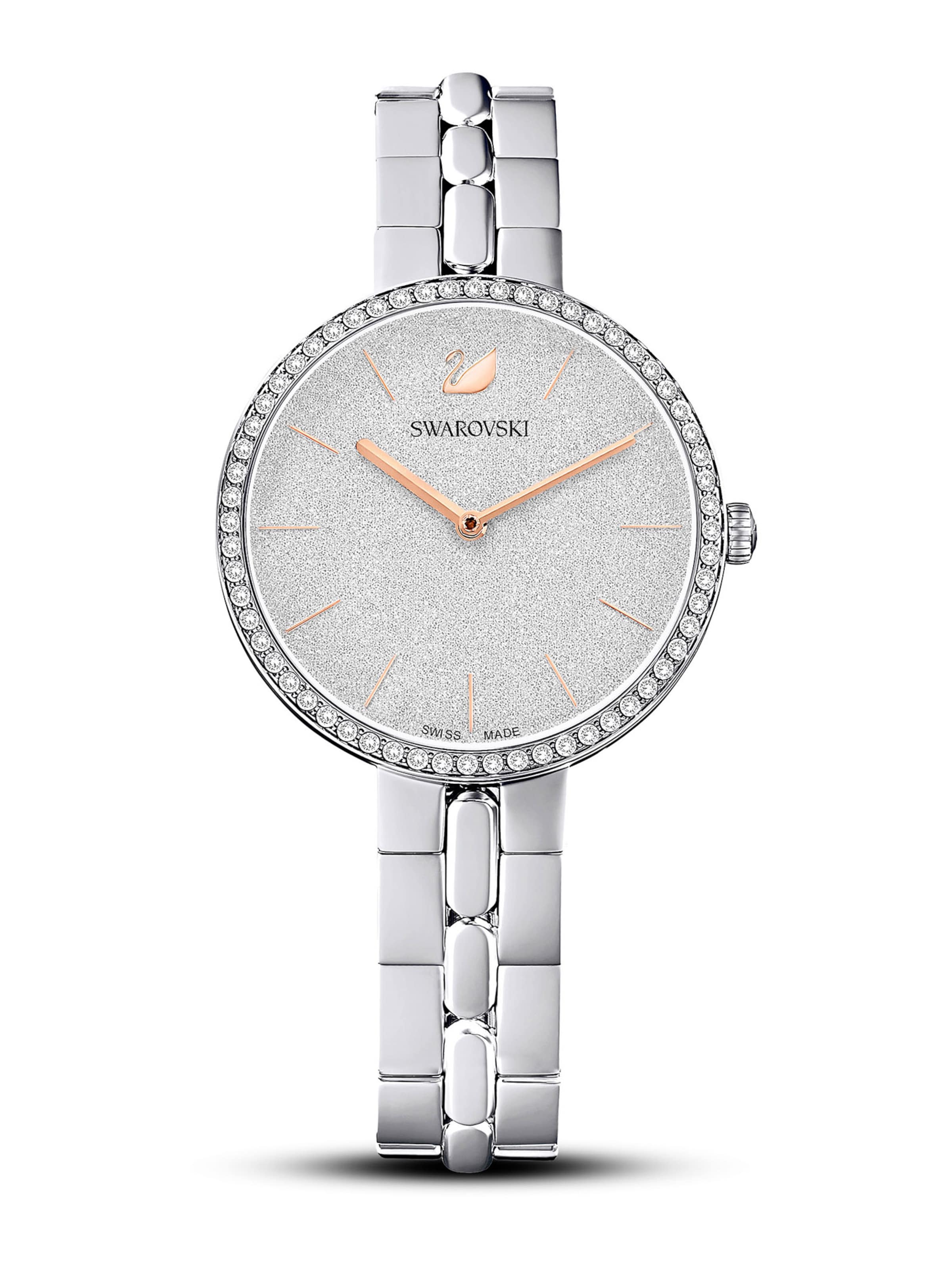 Ceas analogic 'Cosmopolitan' de la Swarovski pe argintiu: față