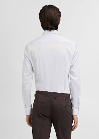 MANGO MAN Slim fit Business Shirt 'Emotion' in White