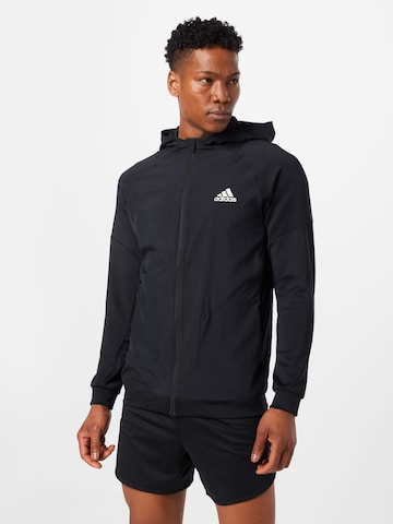 ADIDAS SPORTSWEAR Sports jacket in Black: front