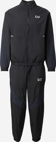 EA7 Emporio Armani Treenipuku 'VENTUS7' värissä musta: etupuoli