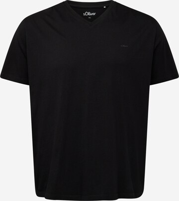 s.Oliver Men Big Sizes T-Shirt in Schwarz: predná strana