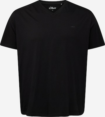 s.Oliver Men Big Sizes Shirt in Black: front