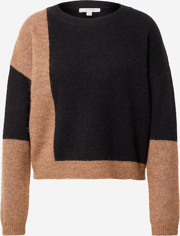 Pullover di comma casual identity in marrone: frontale