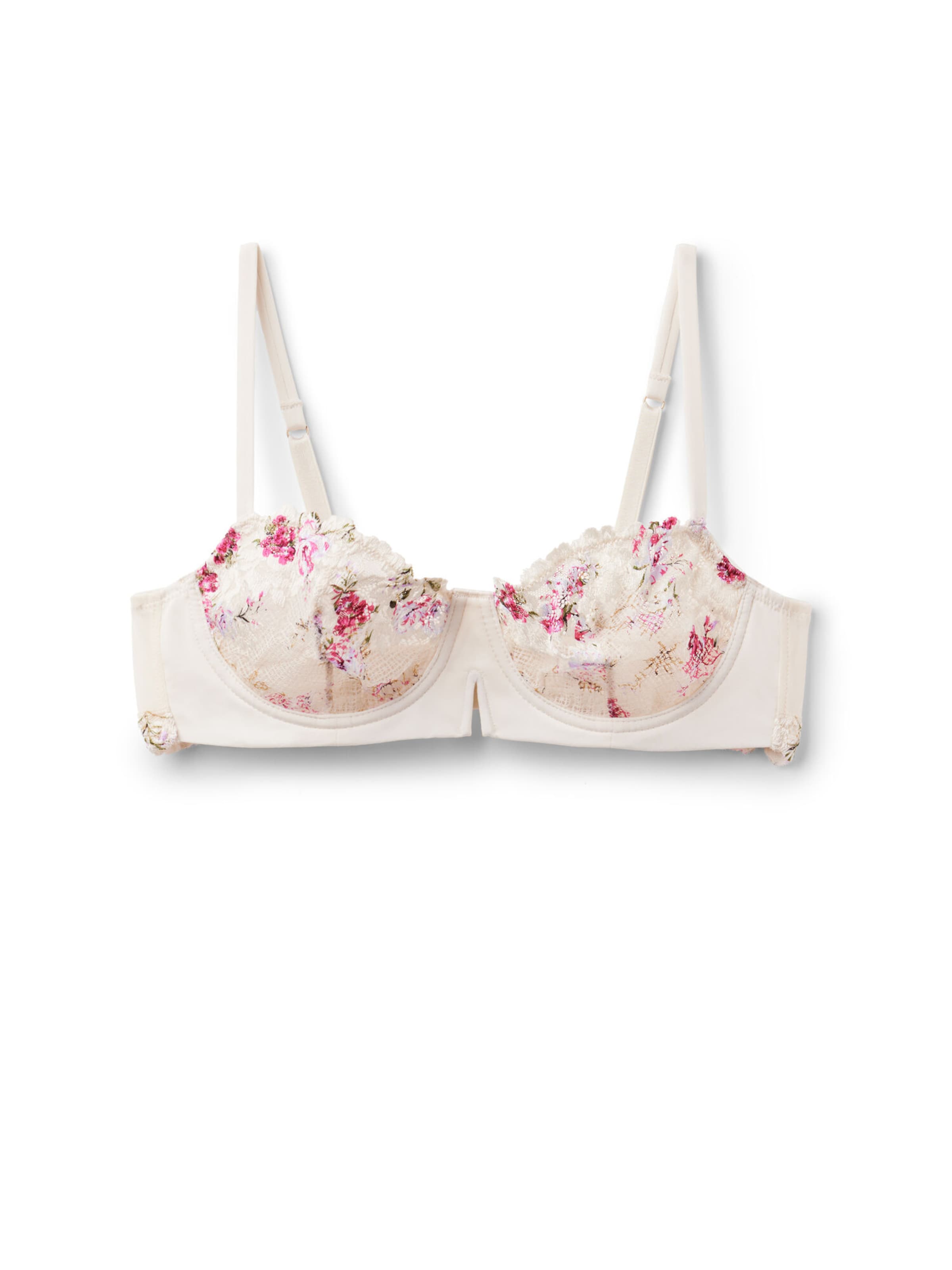 INTIMISSIMI Balconette Bra 'Denise Pretty Flowers' in White: front