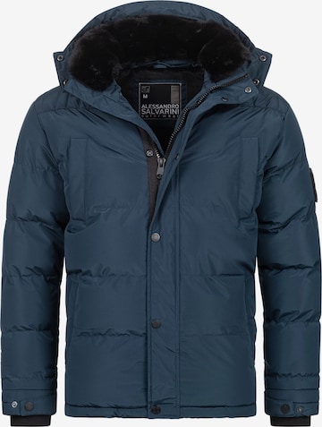 Alessandro Salvarini Winter jacket in Blue: front