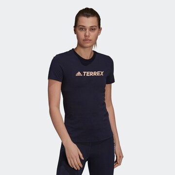 ADIDAS TERREX Skinny Funktionsshirt in Blau: predná strana