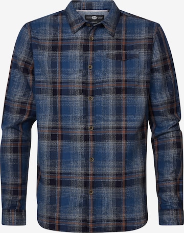 Coupe regular Chemise Petrol Industries en bleu : devant