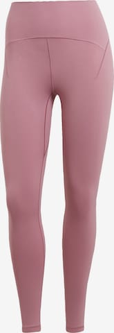 ADIDAS PERFORMANCE Skinny Workout Pants 'Studio Luxe' in Pink: front