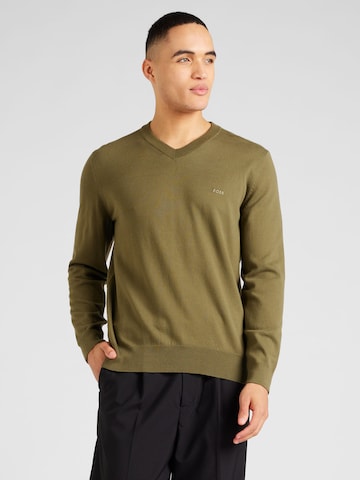 BOSS Black Sweater 'Pacello' in Green: front