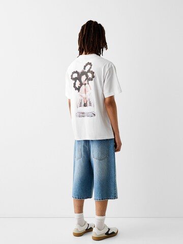 T-Shirt Bershka en blanc
