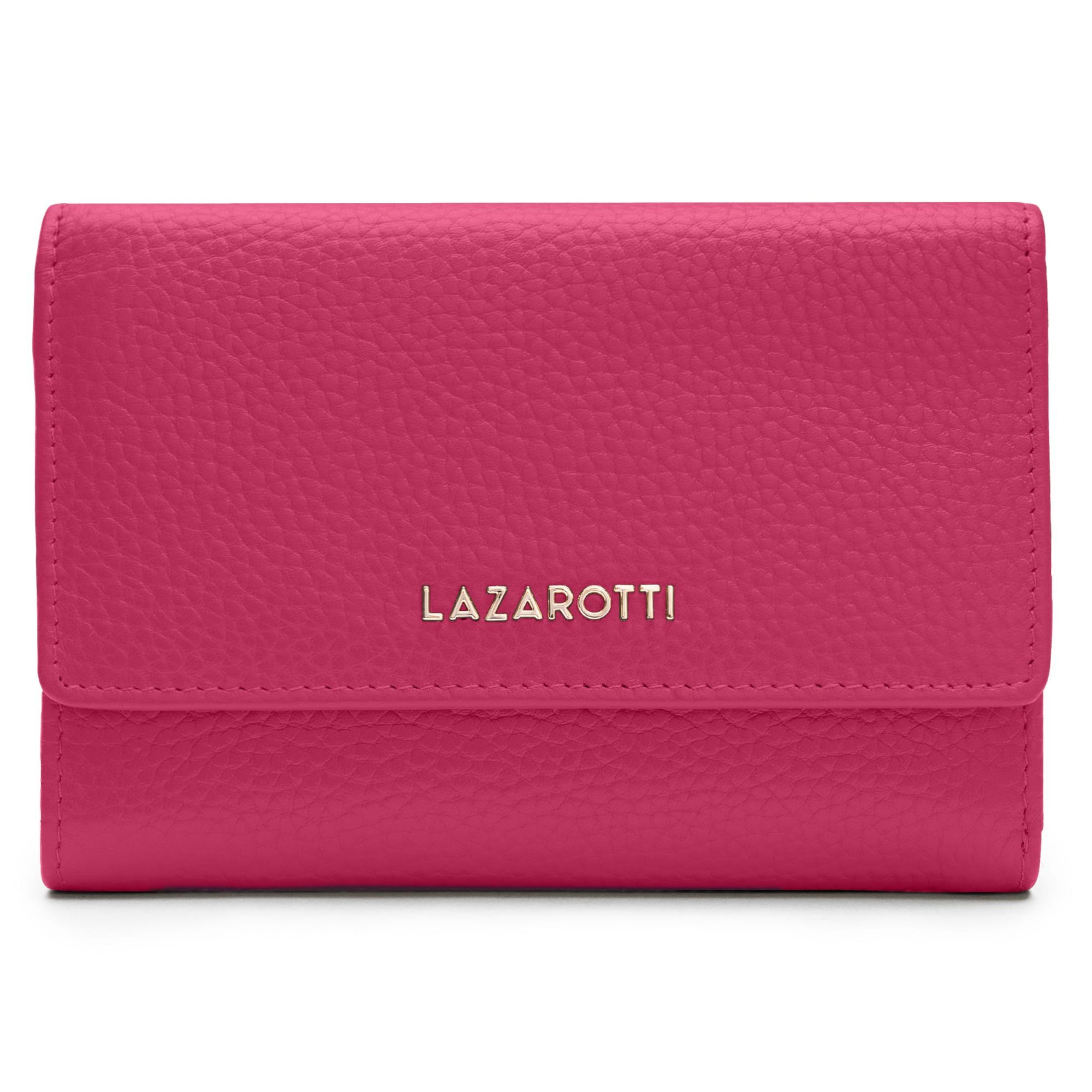 Portamonete 'Bologna' di Lazarotti in rosa: frontale