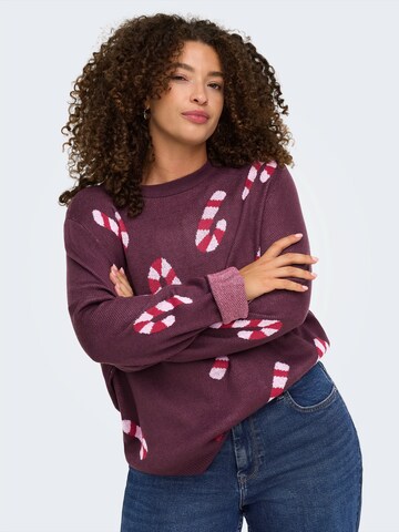 Pullover 'CARXMAS JOLLIE' di ONLY Carmakoma in rosso