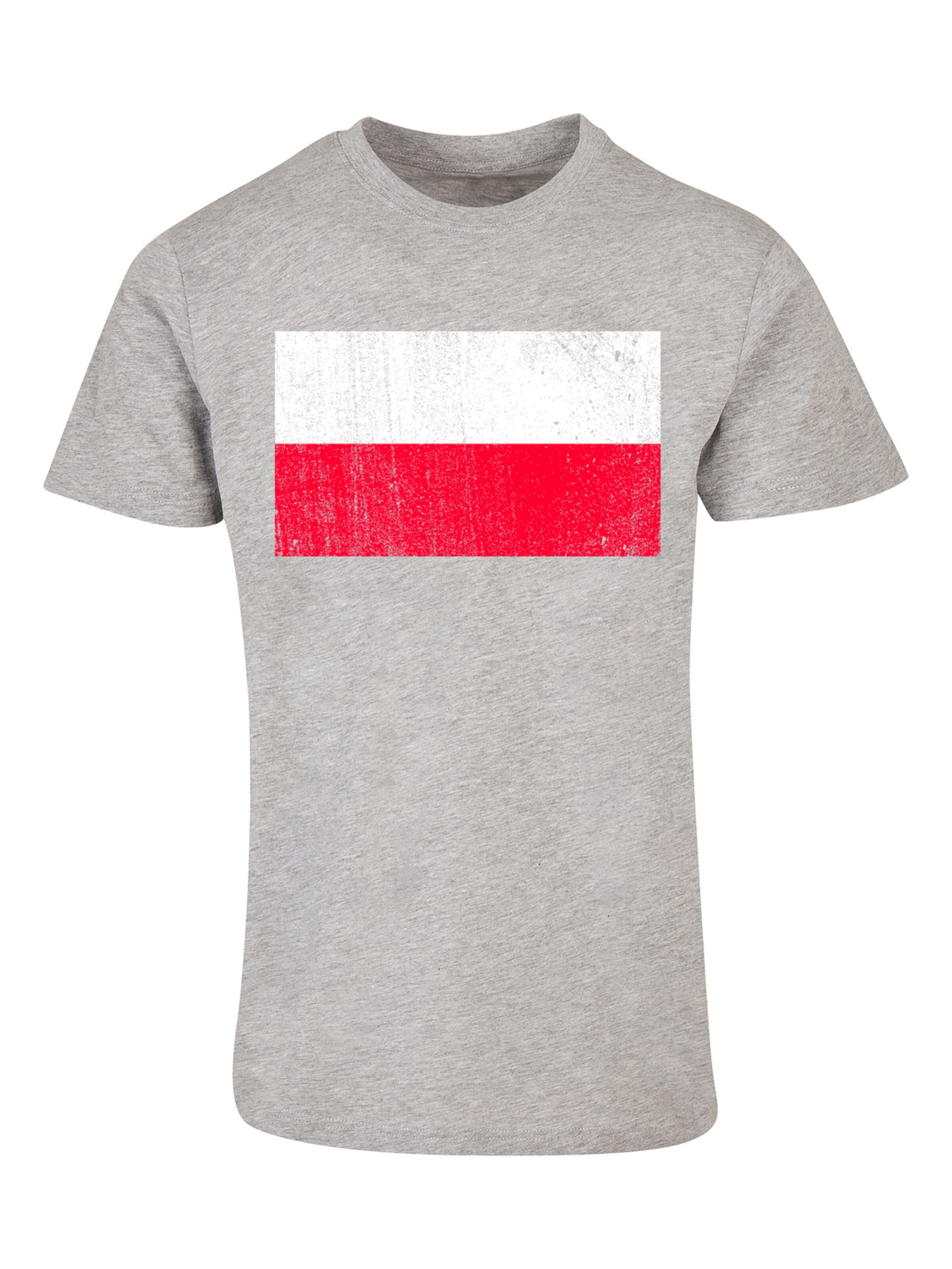 T-Shirt 'Polen Flagge' F4NT4STIC en gris : devant