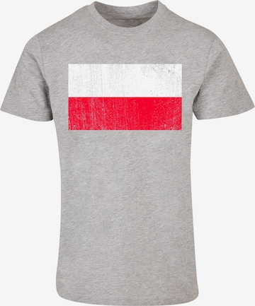 T-Shirt 'Polen Flagge' F4NT4STIC en gris : devant