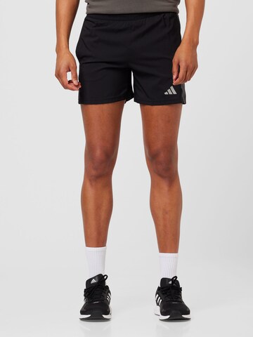 ADIDAS PERFORMANCE Regular Workout Pants 'Own The Run Seasonal' in Black: front
