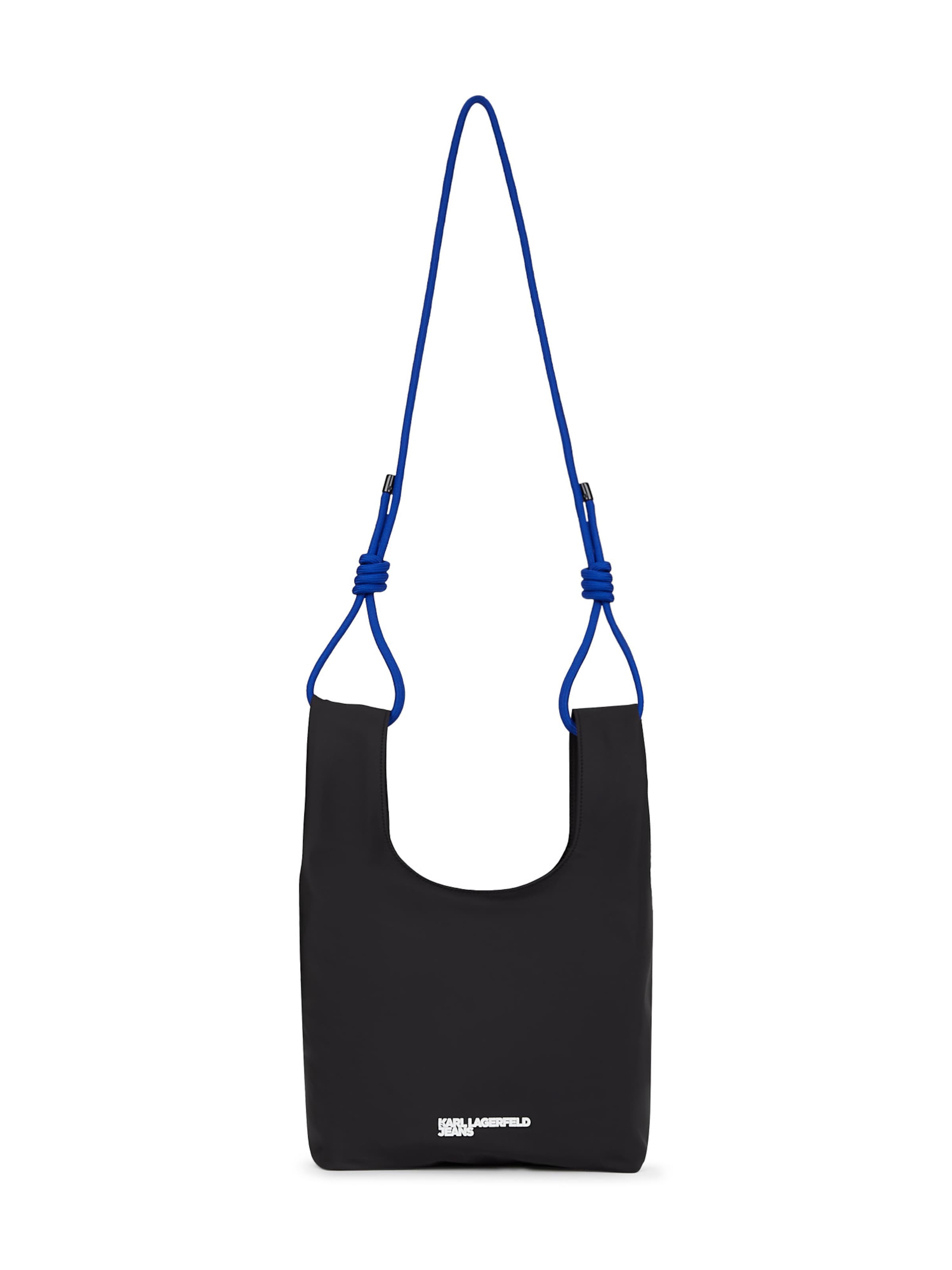 KARL LAGERFELD JEANS Handtasche 'CORD' in schwarz / naturweiß, Produktansicht