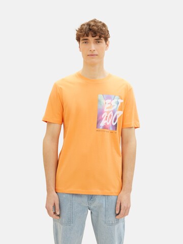 T-Shirt TOM TAILOR DENIM en orange : devant