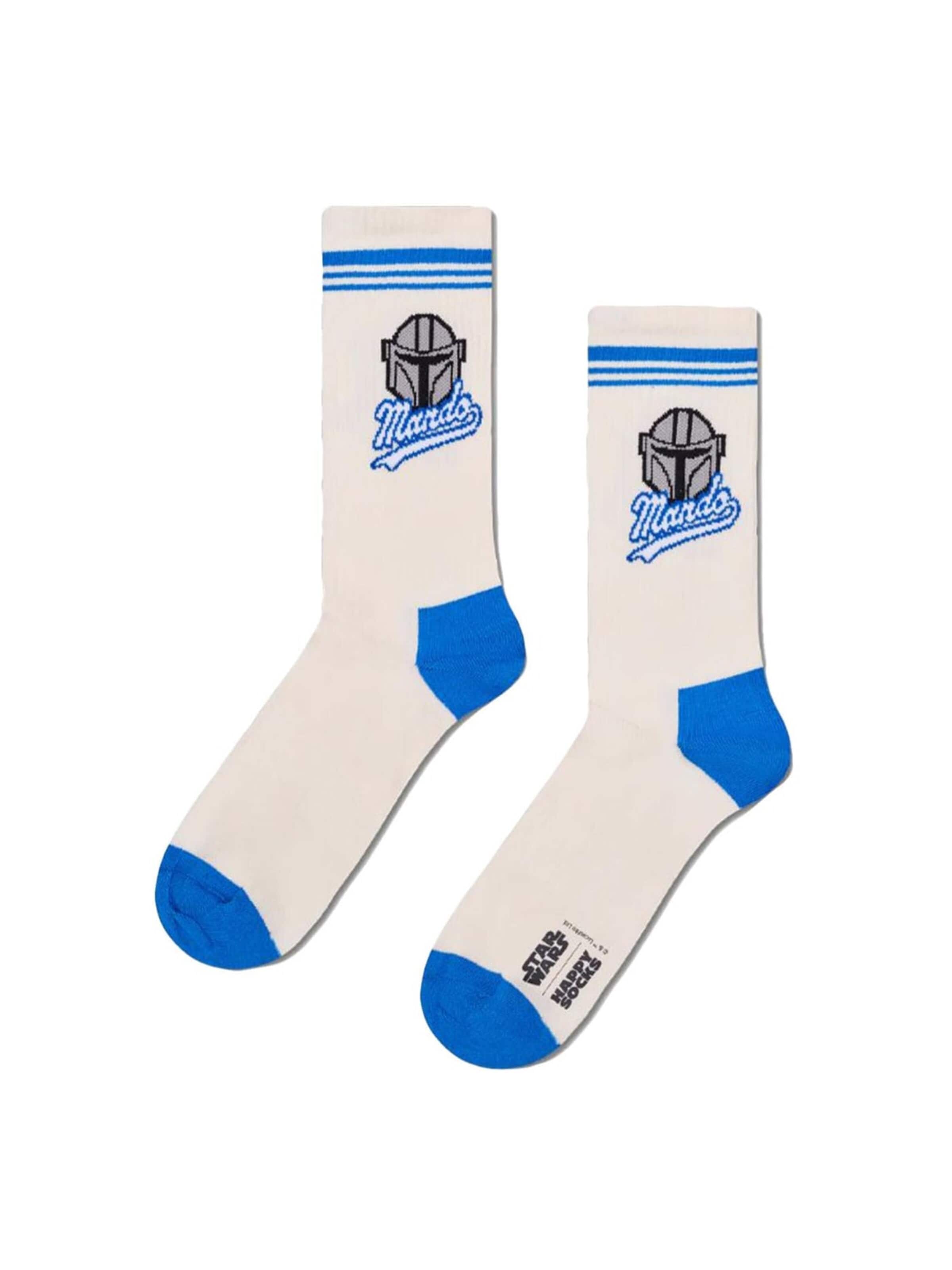 Chaussettes 'Star Wars Mando' Happy Socks en blanc : devant