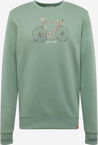 GREENBOMB Sweatshirt 'Bike Uptown' in Green: front