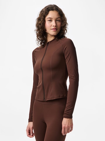 PIECES Sportjas in Bruin: voorkant