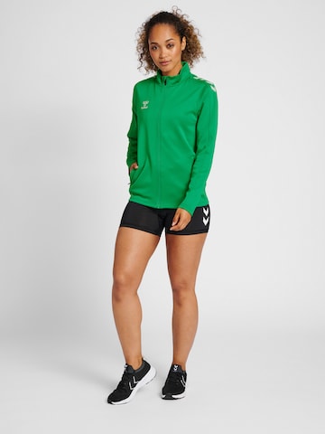 Hummel Athletic Zip-Up Hoodie 'Poly' in Green