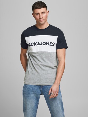 JACK & JONES Klasický střih Tričko – modrá: přední strana