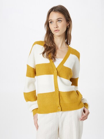 QS Knit Cardigan in Yellow: front