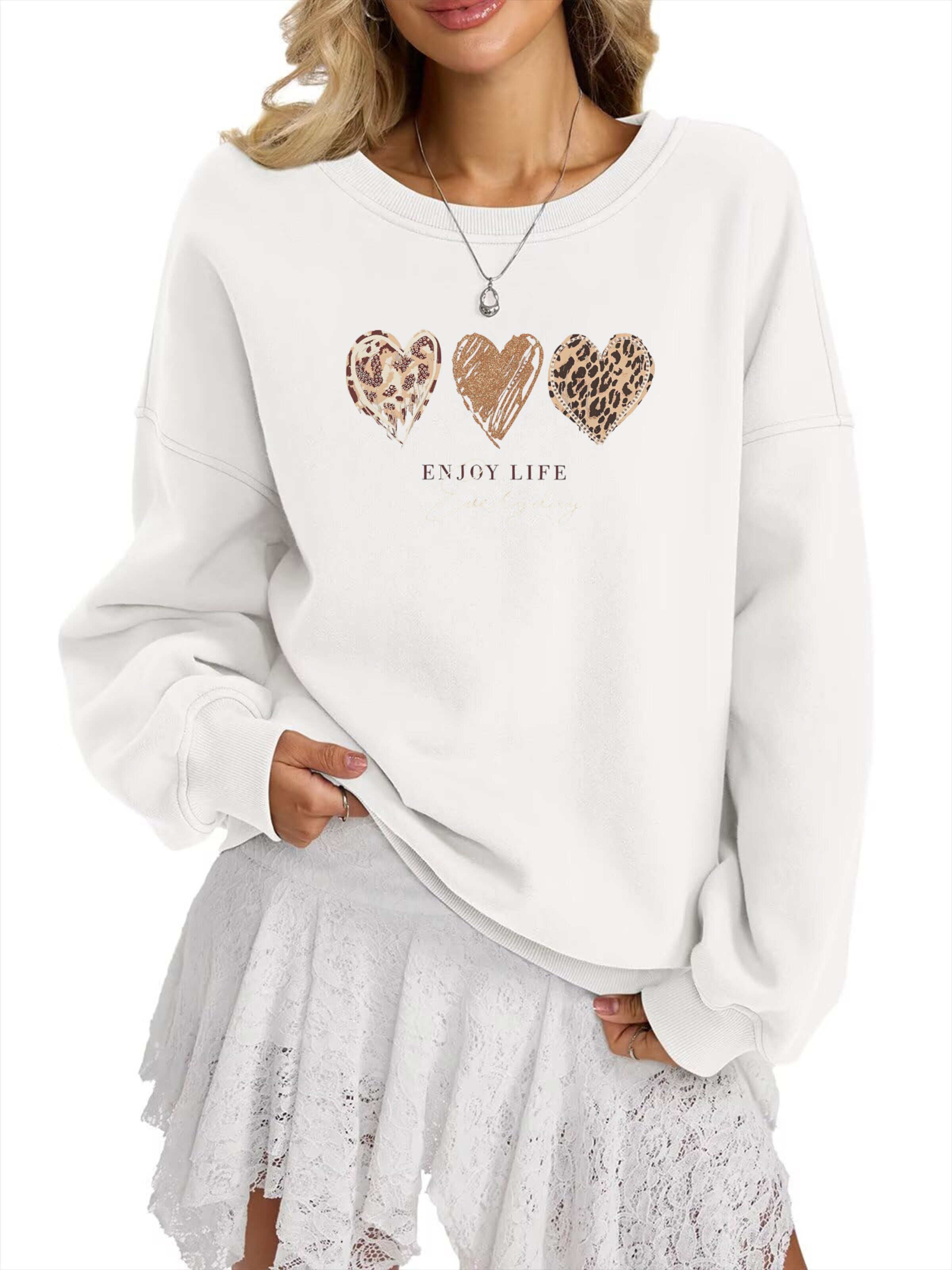GORHEY Sweatshirt in Wit: voorkant