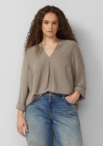 QS Blouse in Brown: front