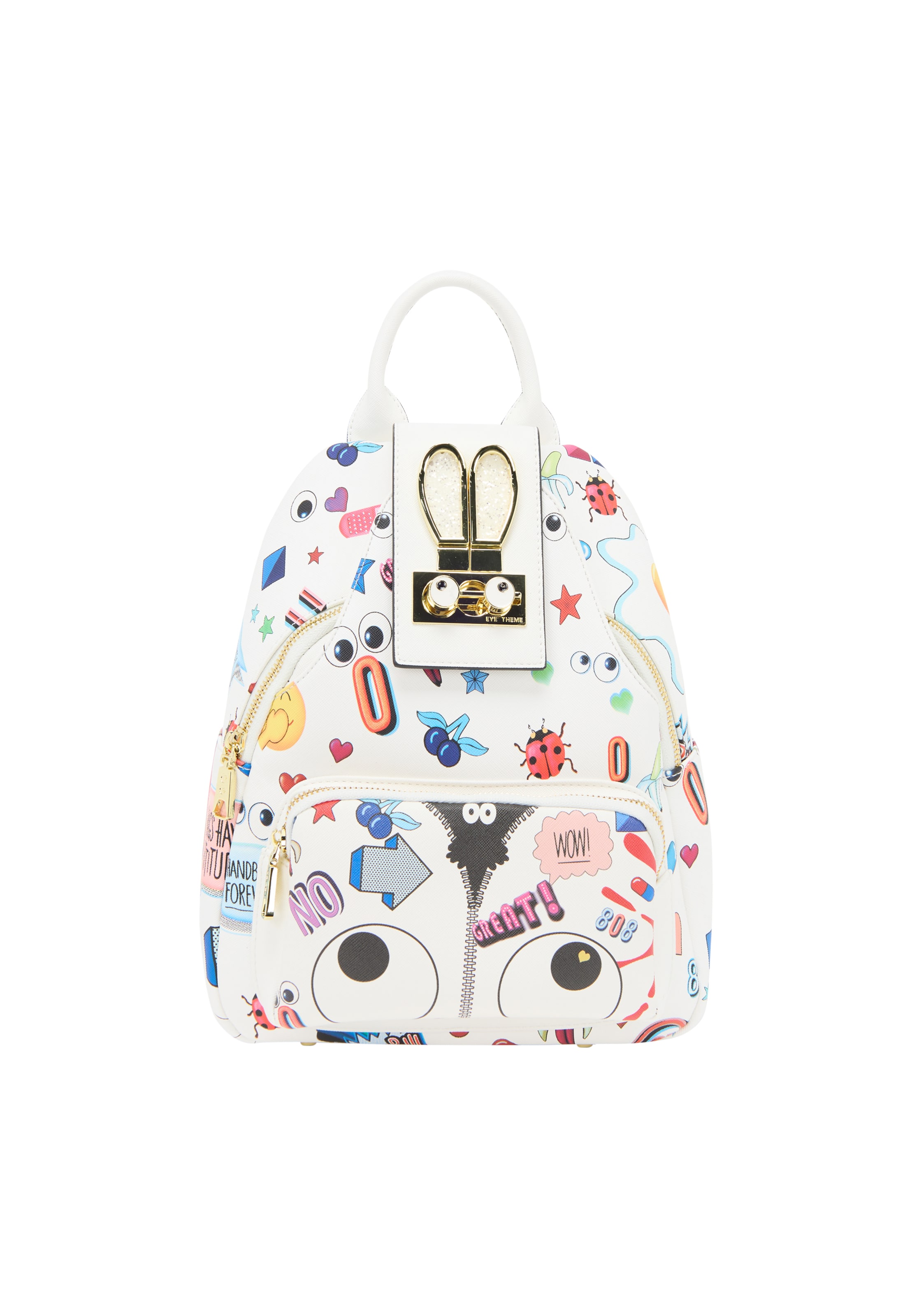 MYMO Batoh 'Pop Eyetheme' - kráľovská modrá / koralová / čierna / biela, Produkt