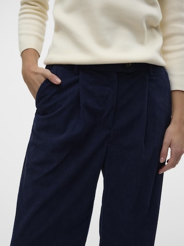 VERO MODA Wide leg Pleat-front trousers 'MAVIS' in Blue