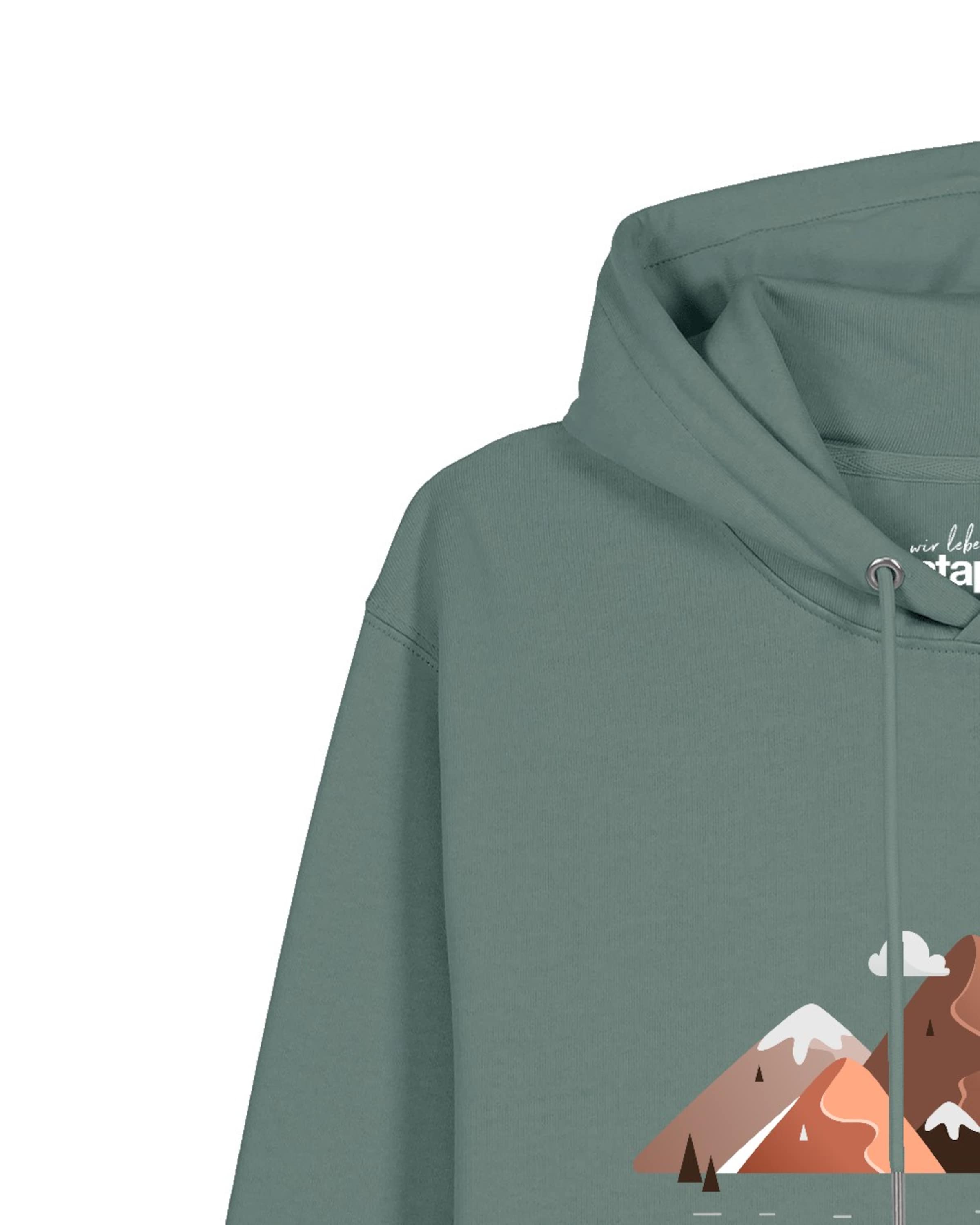 Watapparel Sweatshirt 'Mountains & Moon' in Green