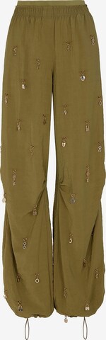 NOCTURNE Wide leg Trousers in Green: front