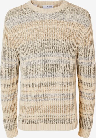 Pull-over SELECTED HOMME en beige : devant