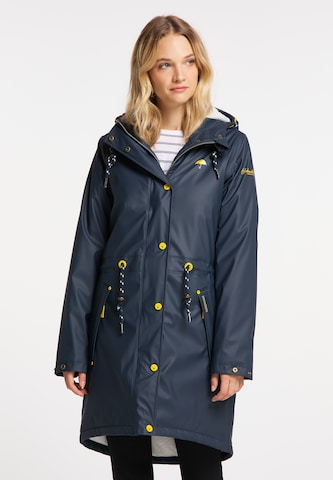 Schmuddelwedda Between-Seasons Coat in Blue: front