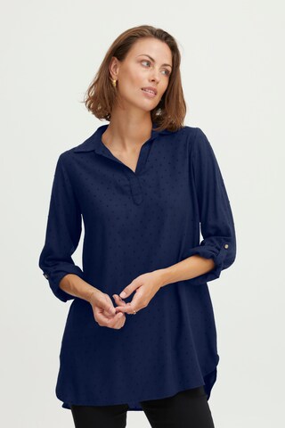 Fransa Blouse 'COYA' in Blauw: voorkant